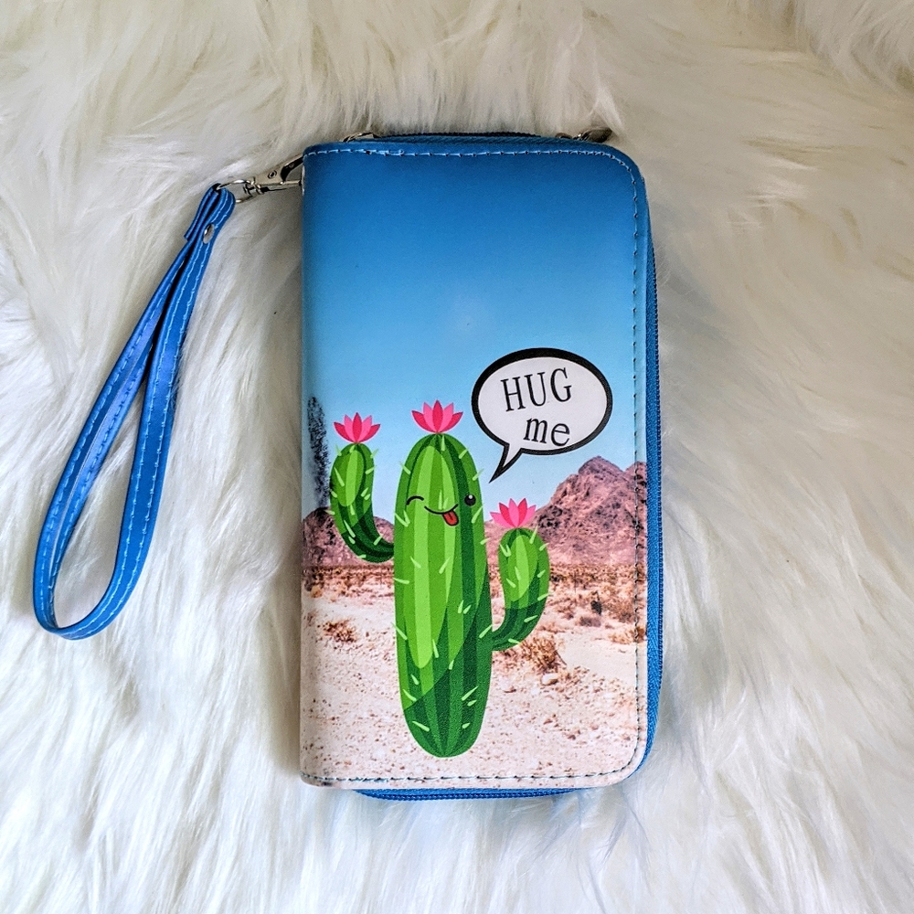 Cactus clutch wristlet wallet